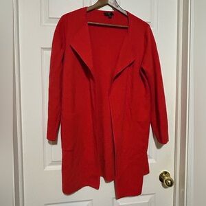 J. Crew Red Coatigan Cotton Wool Blend
